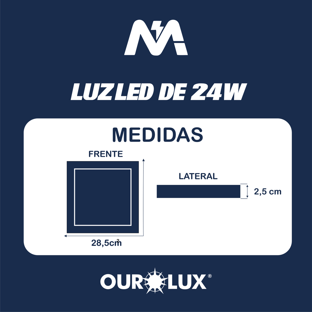 PANEL LED 24W FRIA EXTERNO CUADRADO
