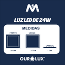 PANEL LED 24W CALIDA EMBUTIDO CUADRADO
