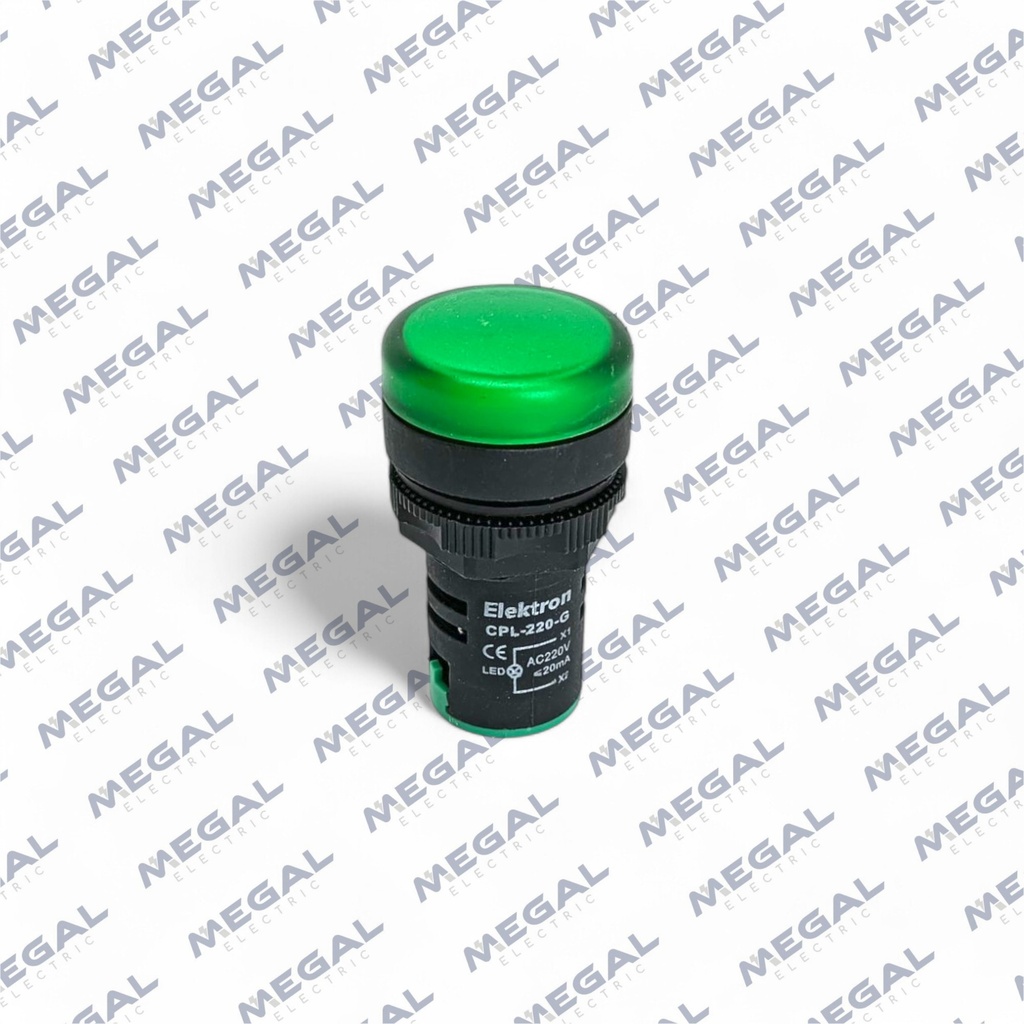 SEÑALIZADOR LED VERDE 22MM 220V EK