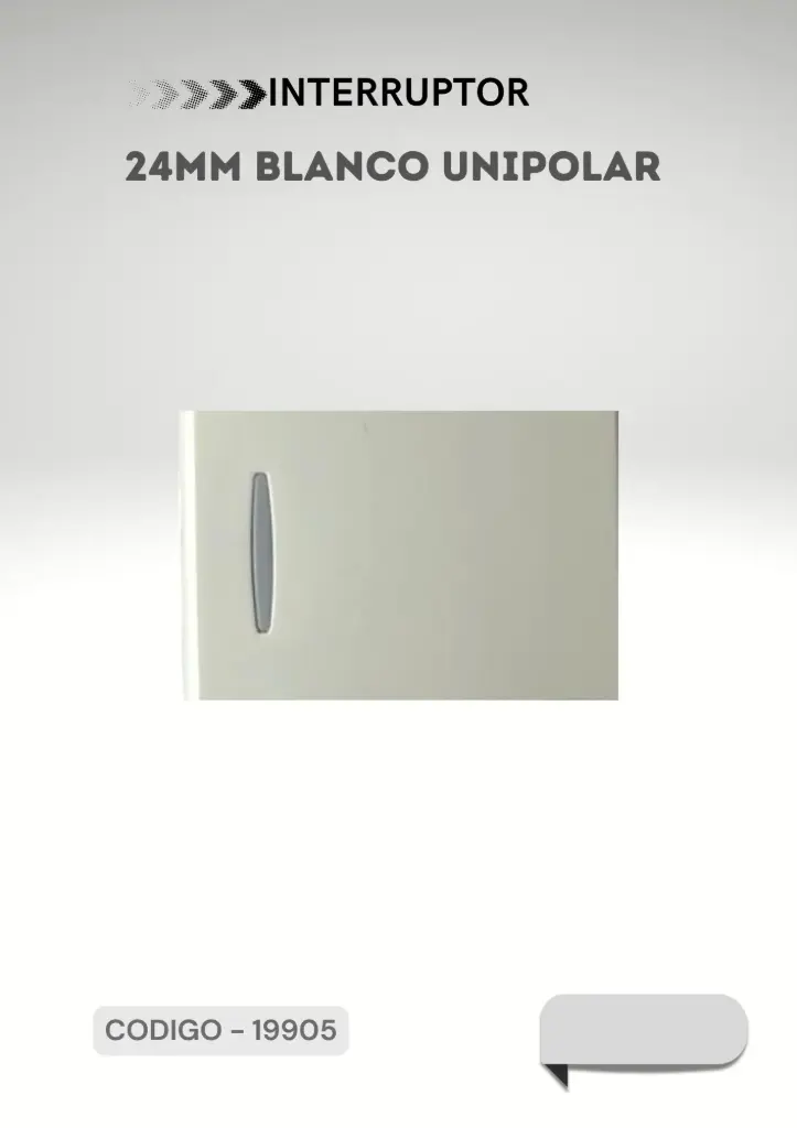 MODULO INTERRUPTOR  24MM BLANCO UNIPOLAR 
