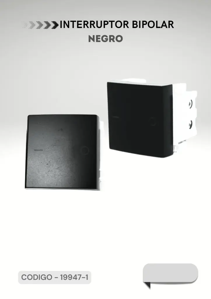 MODULO INTERRUPTOR BIPOLAR NEGRO 36MM 250V 