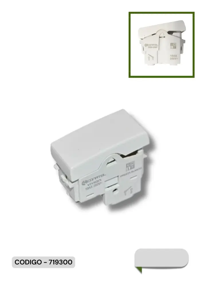 VITA MODULO INTERRUPTOR UNIPOLAR VITA BLANCO