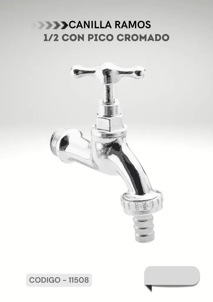 CANILLA RAMOS 1/2 CON PICO CROMADO