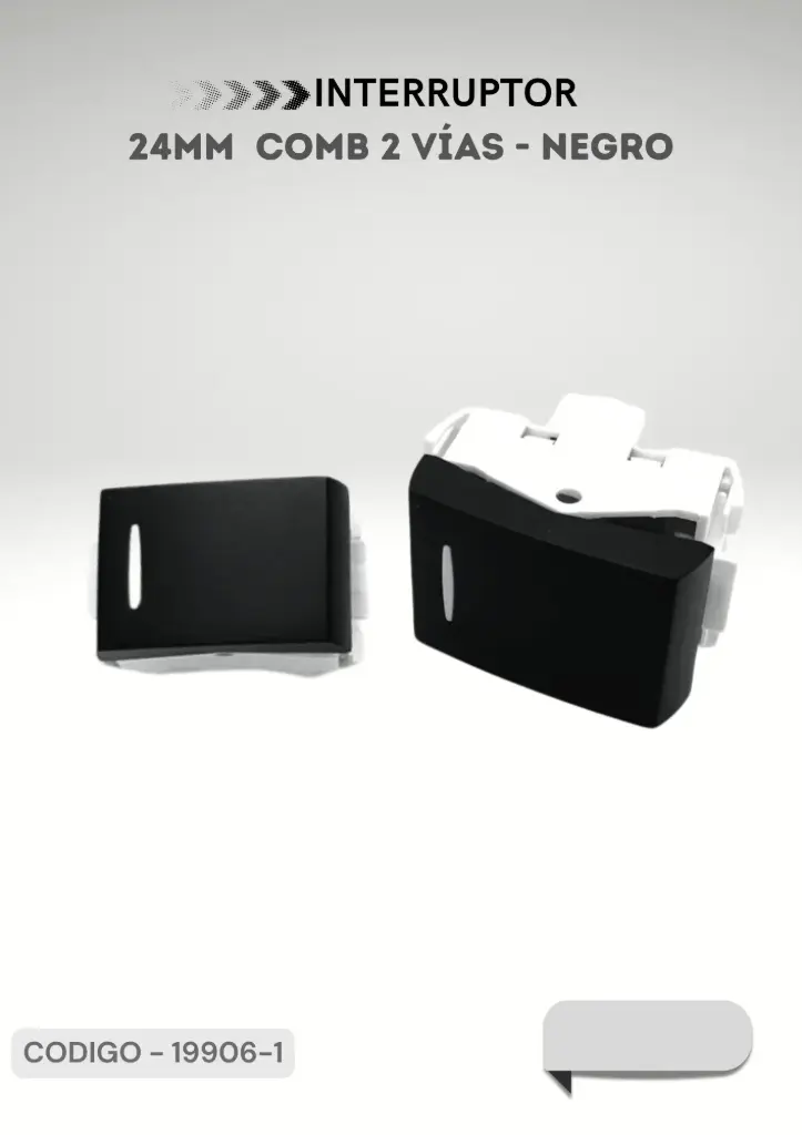 MODULO INTERRUPTOR COMBINACION 24MM NEGRO