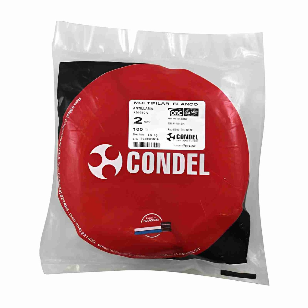 CABLE CONDEL 2MM MULTIFILAR - BLANCO