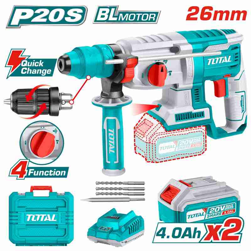  ROTOMARTILLO 20V A BATERIA 26MM - 2BAT + CARG. TRHLI202289