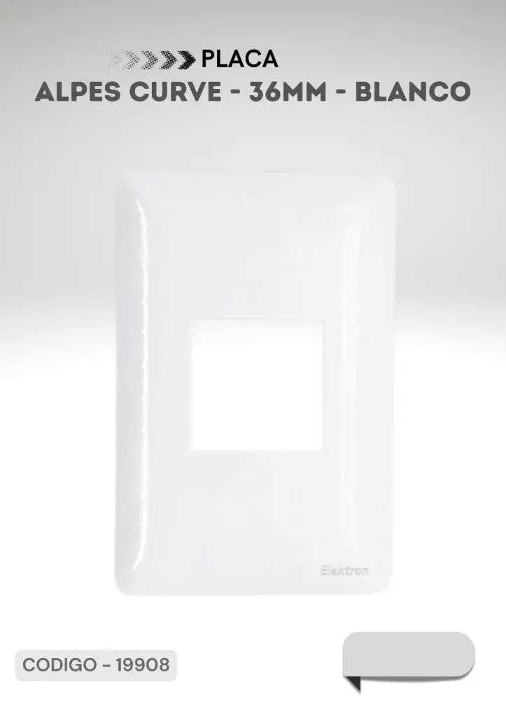 ALPES CURVE PLACA 1 MODULO 36MM BLANCO