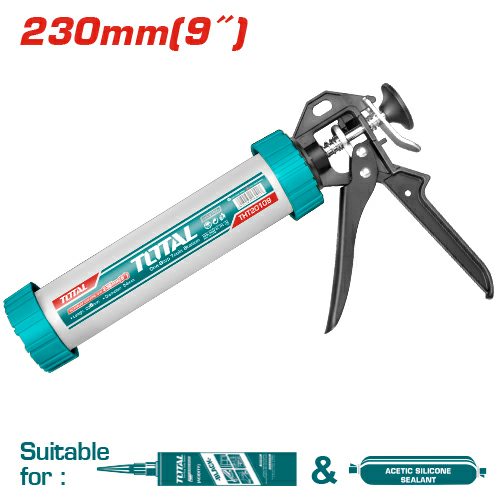 PISTOLA DE CALAFATEO TUBO SILICONA 230MM DE ALUMINIO