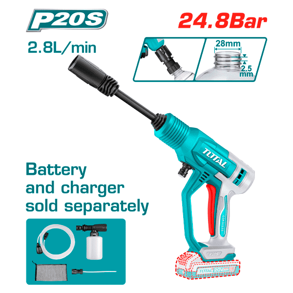 HIDROLAVADORA A BATERIA 20V 2.8L/MIN 