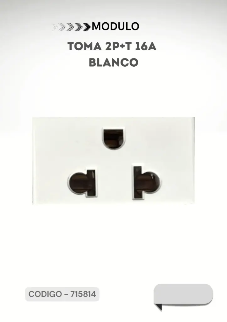 MODULO TOMA 2P+T 16A BLANCO