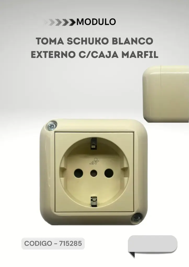 MODULO TOMA SCHUKO MARFIL EXTERNO C/CAJA