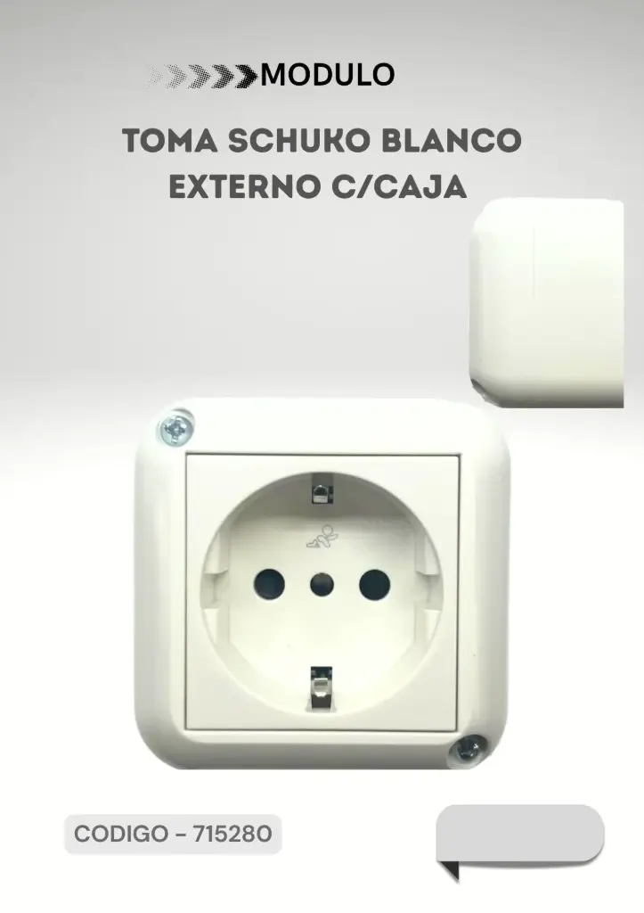 MODULO TOMA SCHUKO BLANCO EXTERNO C/CAJA 