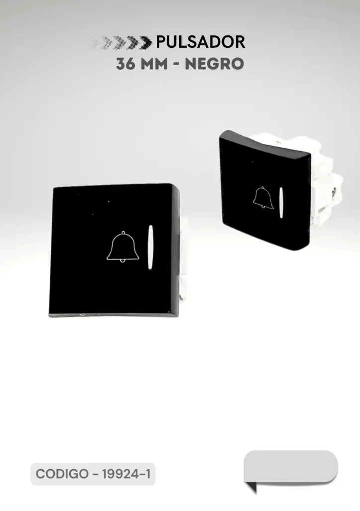 MODULO PULSADOR 36MM NEGRO TIMBRE 250V