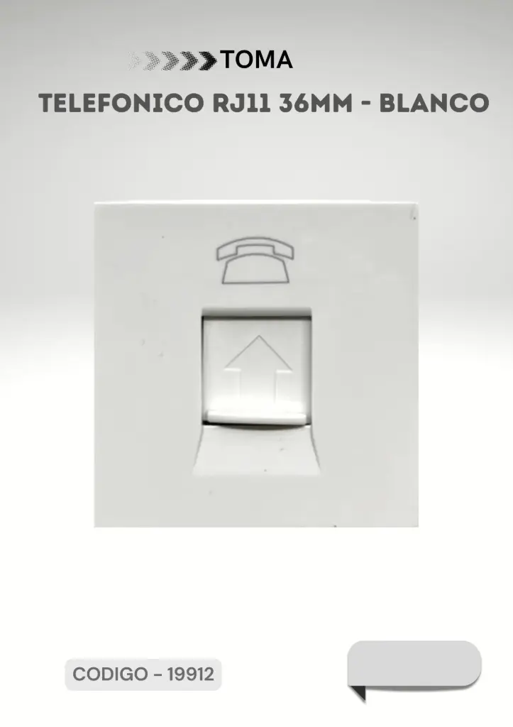 MODULO TOMA TELEFONICO RJ11 36MM BLANCO ELEKTRON 
