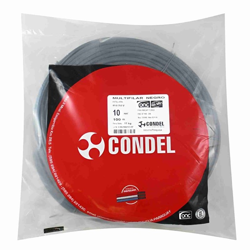 [CONDEL- CD190113] CABLE CONDEL10MM MULTIFILAR - NEGRO