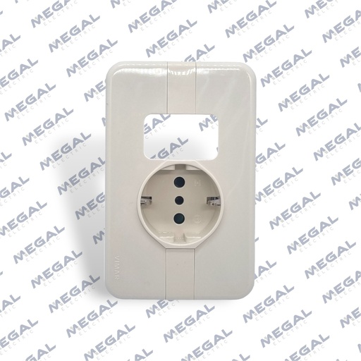 [VIMAR - 10765.09] MODULO TOMA SCHUKO + 1 MOD LIBRE C/PLACA MARFIL 