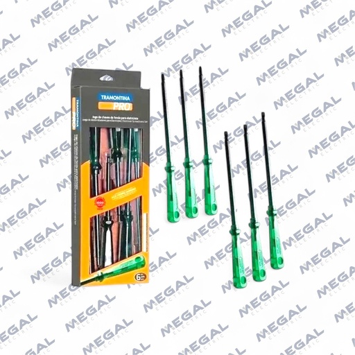 [TRAMONTINA-44115/406] JUEGO DESTORNILLADOR P/ ELECTRICISTA 6 PZ