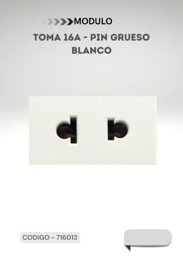 [CONATEL - 716013] MODULO TOMA 16A PIN GRUESO BLANCO