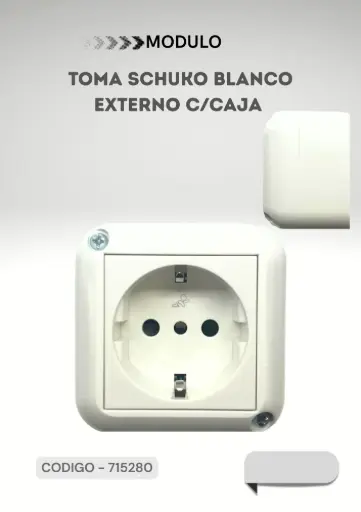 [CONATEL - 715280] MODULO TOMA SCHUKO BLANCO EXTERNO C/CAJA 