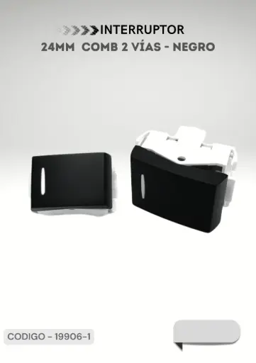 [ELEKTRON-C19906-1] MODULO INTERRUPTOR COMBINACION 24MM NEGRO