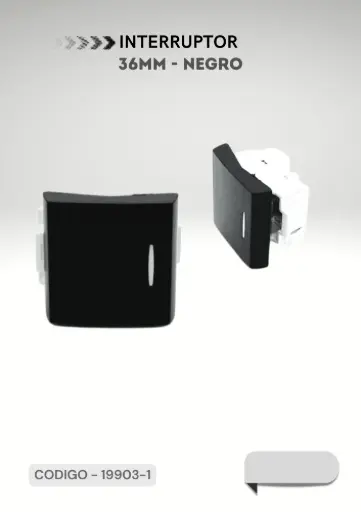 [ELEKTRON - C19903-1] MODULO INTERRUPTOR 36MM NEGRO 250V UNIPOLAR C19903-1