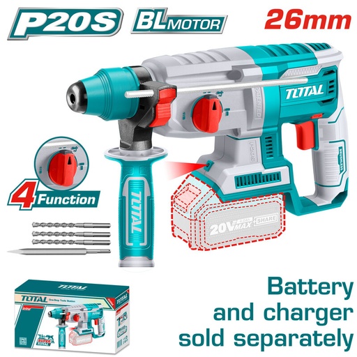 [TOTAL - TRHLI20268] ROTOMARTILLO 20V 26MM - SIN BATERÍA
