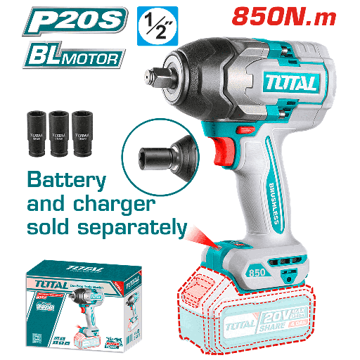 [TOTAL-IWLI20851] LLAVE DE IMPACTO A BATERIA 20V 850NM