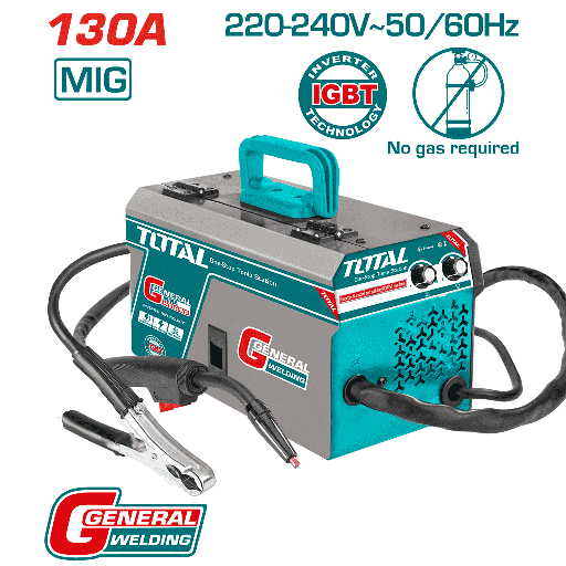 [TOTAL -TFC13012] SOLDADOR INVERSOR MIG FLUX 130A 