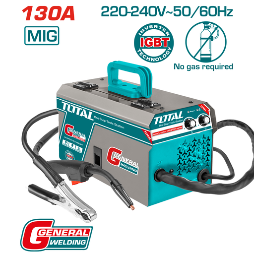 [TOTAL -TFC13012] SOLDADOR INVERSOR MIG FLUX 130A 