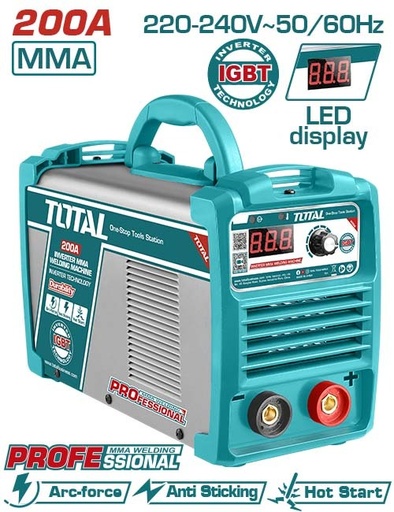 [TOTAL - TW220038] SOLDADORA MMA INVERTER 200A PROFESIONAL - TW220038