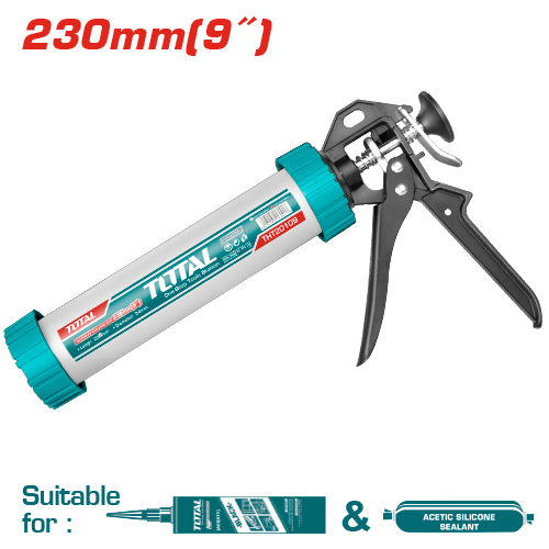 [TOTAL - THT20109] PISTOLA DE CALAFATEO TUBO SILICONA 230MM DE ALUMINIO