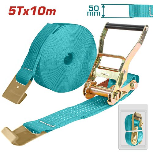 [TOTAL - THTRS5104] CATRACA Y CINTA 5TX10M GANCHO P/ PLACA - TOTAL 