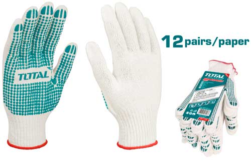 [TOTAL - TSP11102] GUANTE CON PUNTO PVC 1PAR - TOTAL