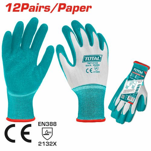 [TOTAL -TSP13103] GUANTE DE LATEX-POLYESTER 1 PAR - TOTAL