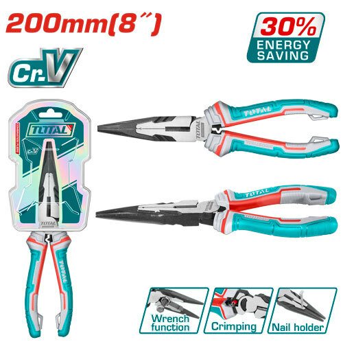 [TOTAL - THT220806S] ALICATE PUNTA LARGA 200MM ALTO APALANCAMIENTO - TOTAL 