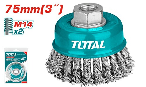 [TOTAL-TAC32031] CEPILLO DE COPA DE ALAMBRE TRENZADO 75MM