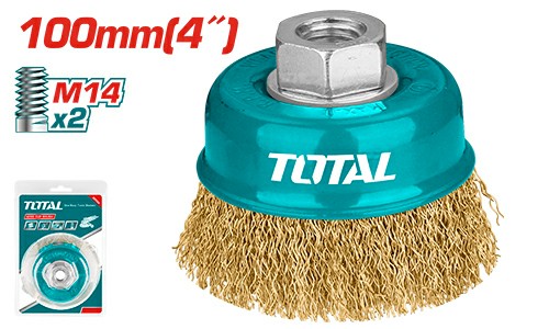 [TOTAL- TAC31041] CEPILLO DE COPA DE ALAMBRE 100MM ROSC 14MM