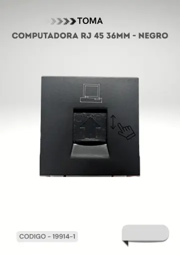 [ELEKTRON - C19914-1] MODULO TOMA COMP. RJ45 36MM NEGRO CAT 5E C19914-1