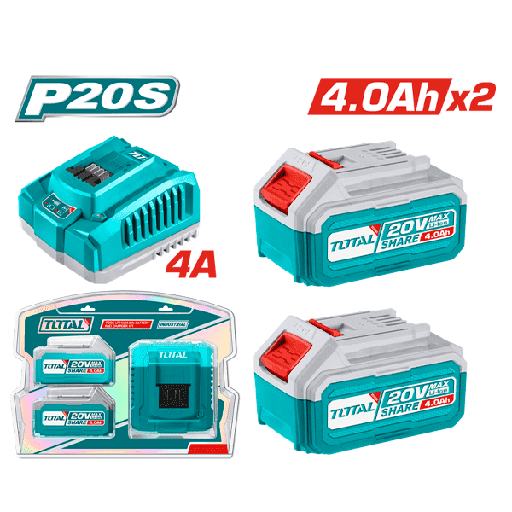 [TOTAL - TFBCPK1214] KIIT BATERIA 4AH Y CARGADOR 20V - TOTAL