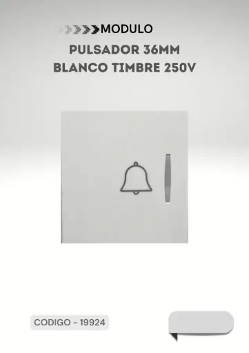 [ELEKTRON - 3006328] MODULO PULSADOR 36MM BLANCO TIMBRE 250V C19924
