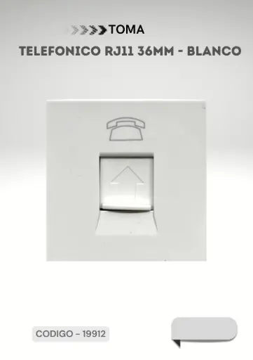 [ELEKTRON - C19912] MODULO TOMA TELEFONICO RJ11 36MM BLANCO ELEKTRON 