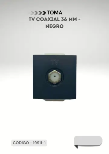 [ELEKTRON- C19911-1] MODULO TOMA MACHO PARA TV-NEGRO