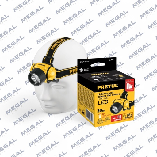 [TRUPER-27083] LINTERNA P/CABEZA 25LUMENS-3LED