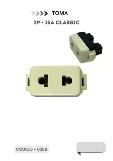 [ELEKTRON - 0288] MODULO TOMA 2P 15A CLASICA EK