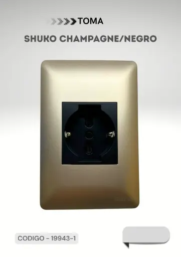 [ELEKTRON- C19943-1] PLACA ALPES CURVE MODULO TOMA SCHUKO CHAMP/NEG 