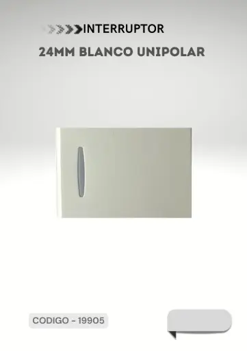 [ELEKTRON- C19905] MODULO INTERRUPTOR UNIPOLAR 24MM BLANCO 