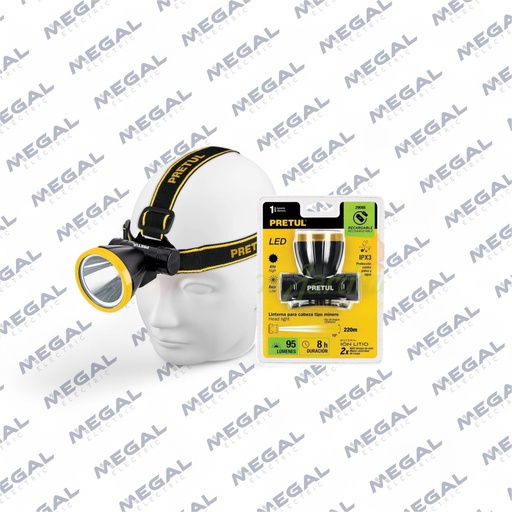 [PRETUL-29088] LINTERNA DE MINERO 80LM RECARGABLE 